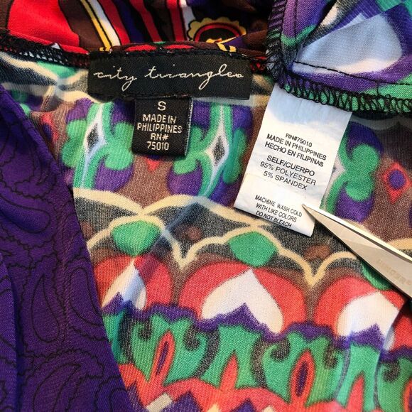 City Triangles Slinky Boho Dress Knee Length V-Neck Empire Waist Size Small - Picture 4 of 8